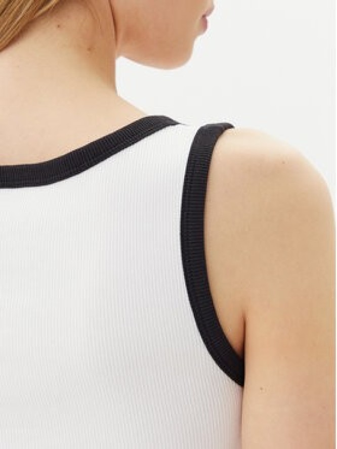 Pieces Top May 17154484 Biały Slim Fit