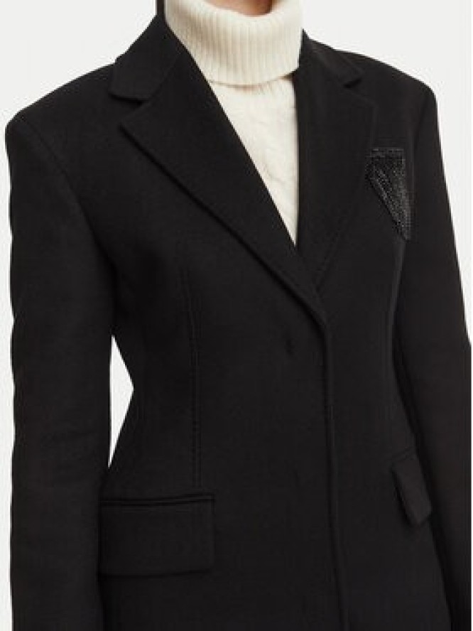 HUGO Płaszcz wełniany Mistro 50569566 Czarny Regular Fit