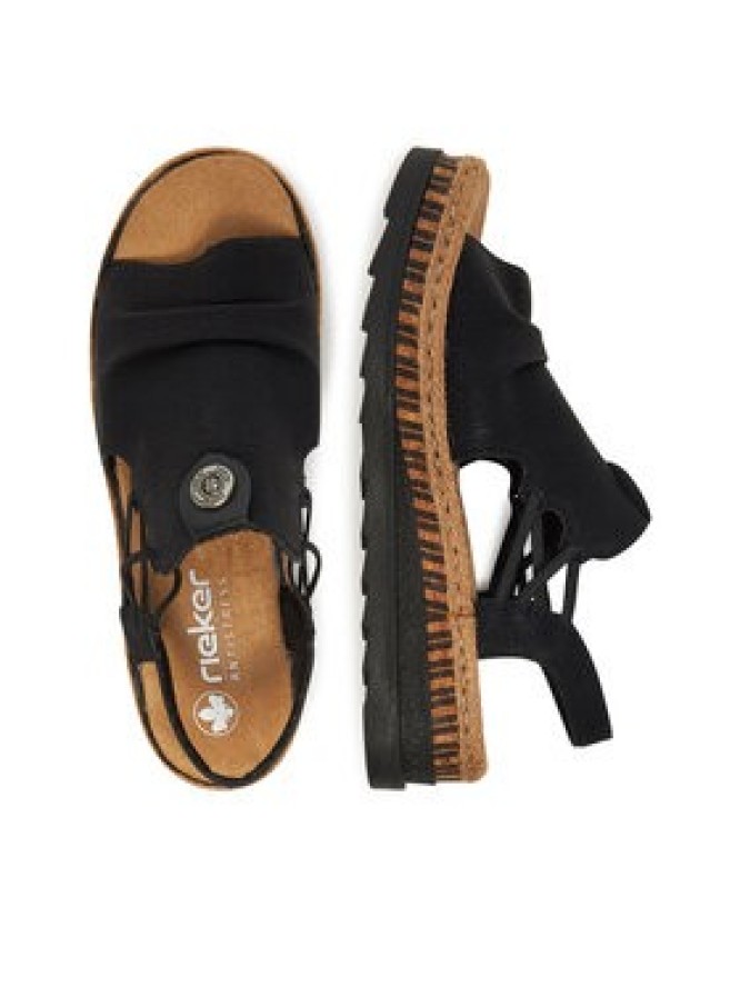 Rieker Sandały V7972-00 Czarny