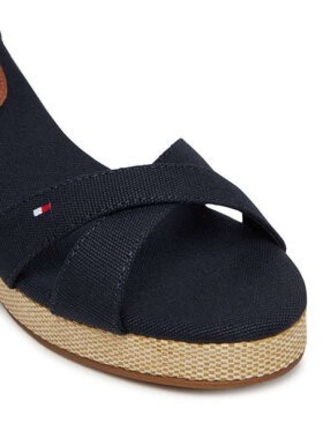Tommy Hilfiger Sandały Flag Criss-Cros Mid Wedge Espad FW0FW08481 Granatowy