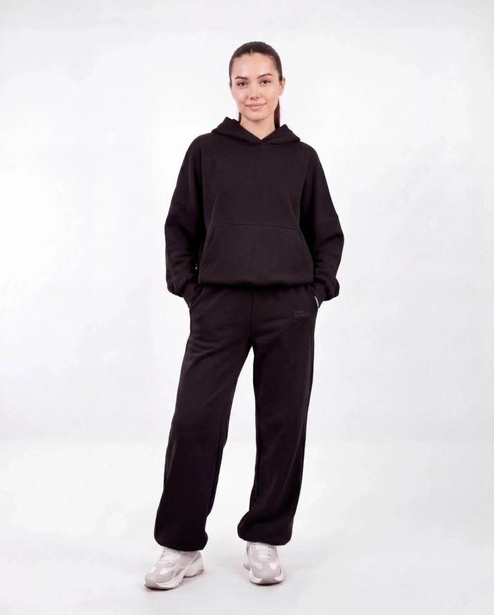 Komplet dresowy WINGS UNLEASH damski oversize bawełna BLACK
