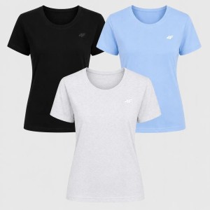 T-SHIRT DAMSKI 4F ZESTAW 3PAK KOSZULKA SPORTOWA KOMPLET XS F3308 SS26