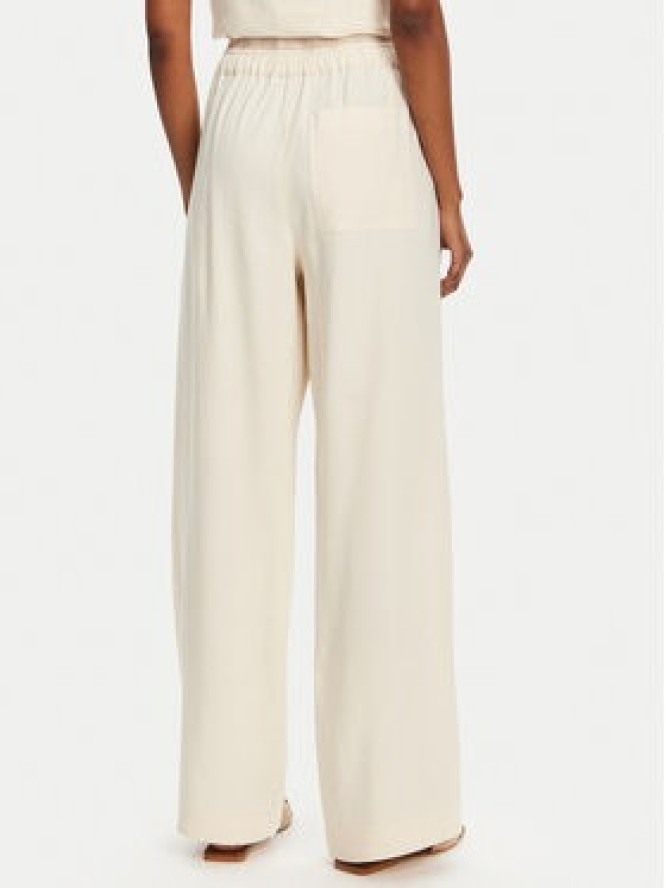 Marella Spodnie materiałowe Fred 2513131085 Écru Wide Leg