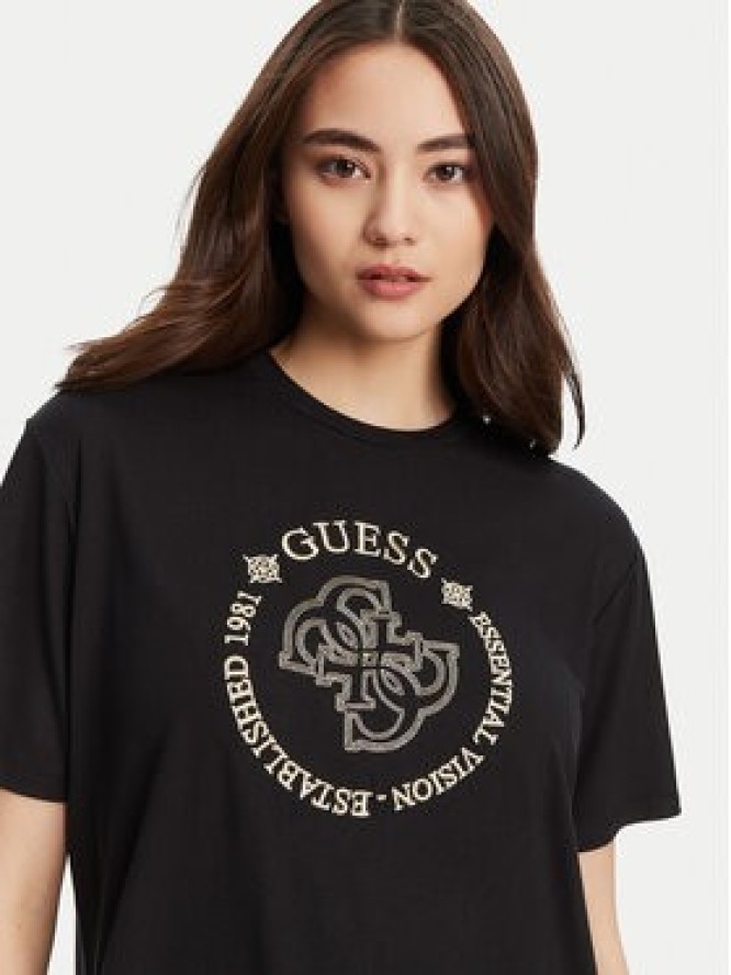 Guess T-Shirt V5YI05 KCOA2 Czarny Regular Fit