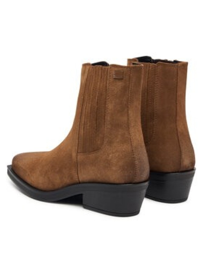 Tommy Jeans Botki Tjw Suede Cowboy Boots EN0EN03142 Brązowy