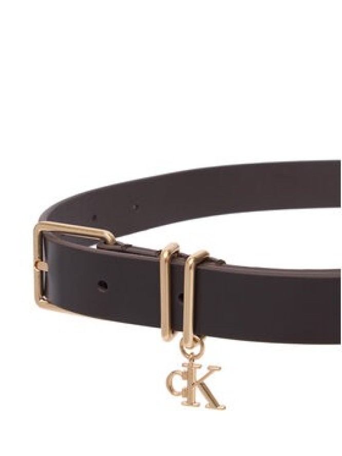 Calvin Klein Pasek Monogram Charm Keeper Belt 25Mm LV04F7086G Brązowy ciemny