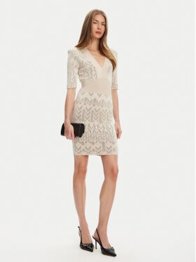 Marciano Guess Sukienka dzianinowa 5YGK20 5877Z Beżowy Slim Fit