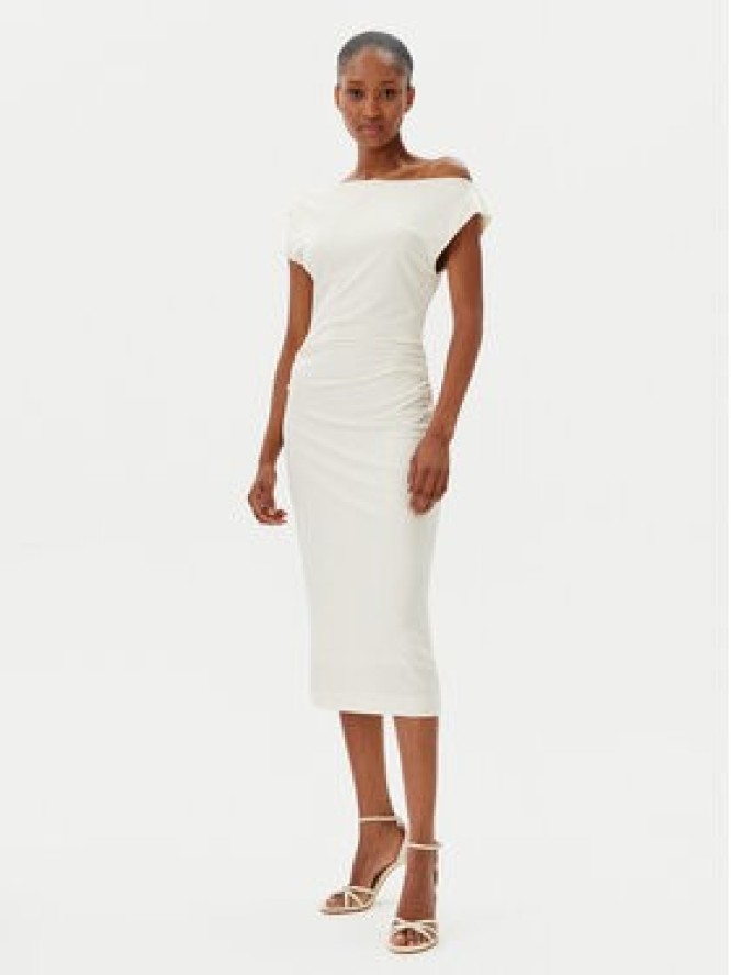 BOSS Sukienka koktajlowa Etrimi2 50540871 Écru Slim Fit