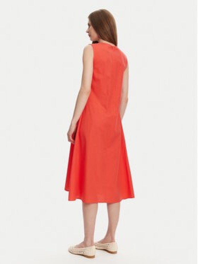 Selmark Sukienka letnia BL495 Koralowy Regular Fit