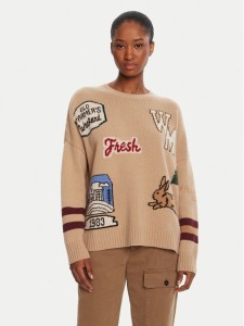 Weekend Max Mara Sweter Pavidi 2525366262 Beżowy Oversize