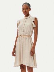 Fracomina Sukienka codzienna FR25SD1011W774J7 Beżowy Regular Fit