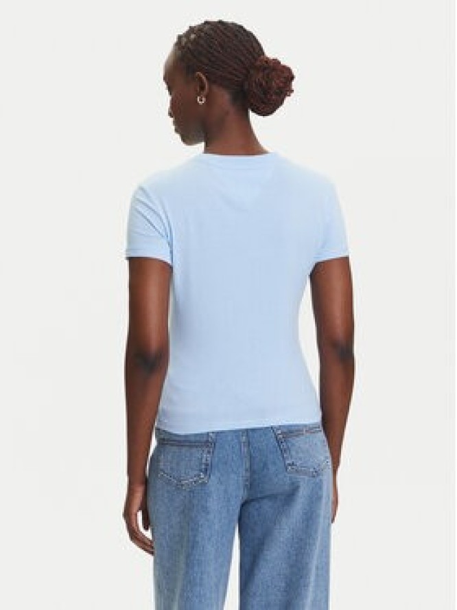Tommy Jeans T-Shirt Linear DW0DW21164 Błękitny Slim Fit