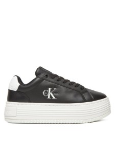 Calvin Klein Jeans Sneakersy Bold Flatf Low Lace Lth YW0YW01878 Czarny