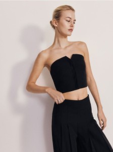 Gorsetowy top z wiskozy - czarny