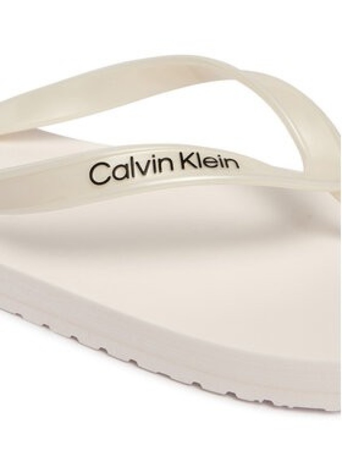 Calvin Klein Japonki Arwa - Metallic Pearlised Flip Flops HW0HW02956 Biały