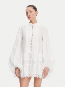 Bardot Sukienka letnia Antonia Lace Trim 59849DB Biały Relaxed Fit