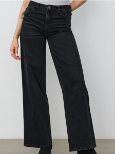 Jeansy wide leg - czarny