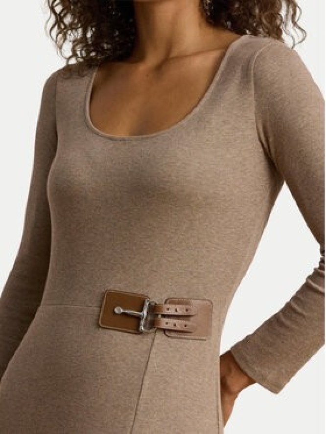 LAUREN RALPH LAUREN Sukienka dzianinowa 200980038001 Beżowy Slim Fit