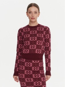 PINKO Sweter Gypsies 106041 A2YD Bordowy Regular Fit