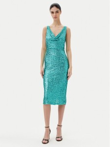 Rinascimento Sukienka koktajlowa CFC0123778003 Zielony Regular Fit