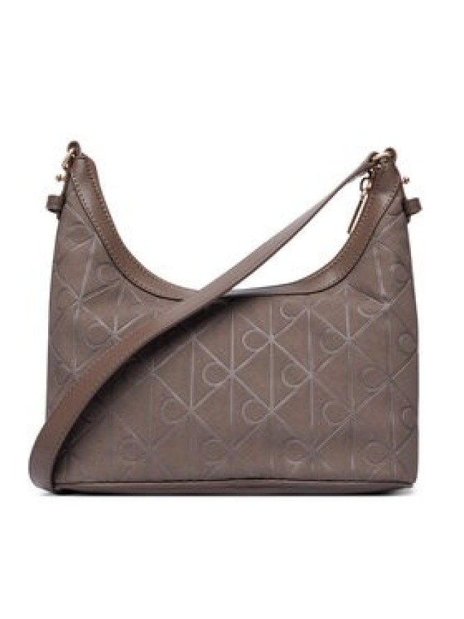 Calvin Klein Torebka Emblem Aop Sueded Shoulder Bag LV04F3880G Beżowy