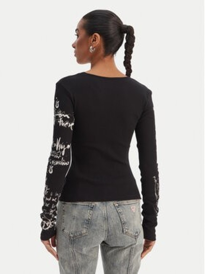 Desigual Bluzka 26SWTK18 Czarny Slim Fit