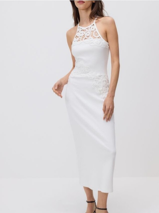 Bawełniana sukienka maxi - biały