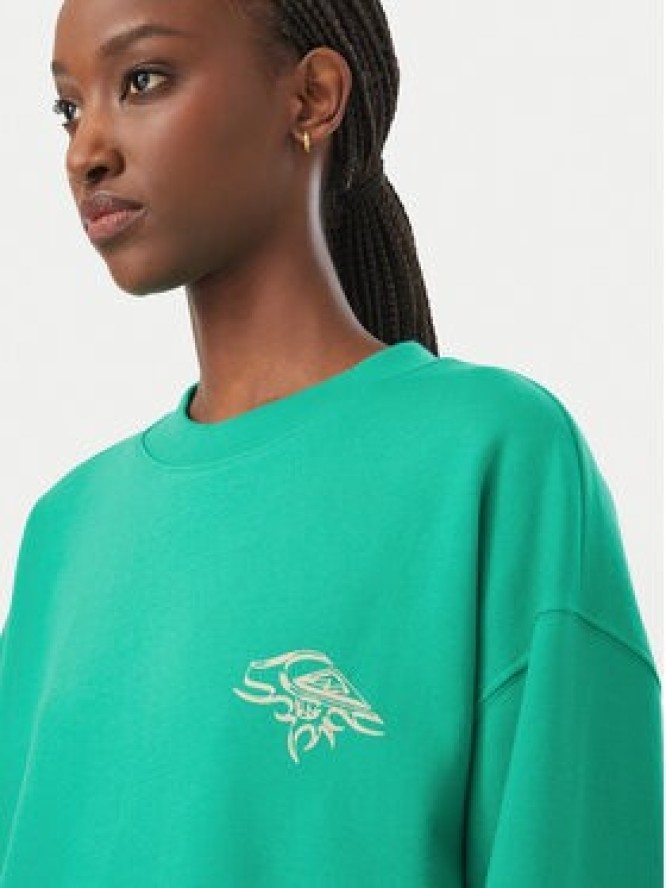 Quiksilver Bluza Standard Crew EQWFT03188 Turkusowy Regular Fit