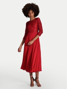 Swing Sukienka koktajlowa 5AH21600 Czerwony Regular Fit