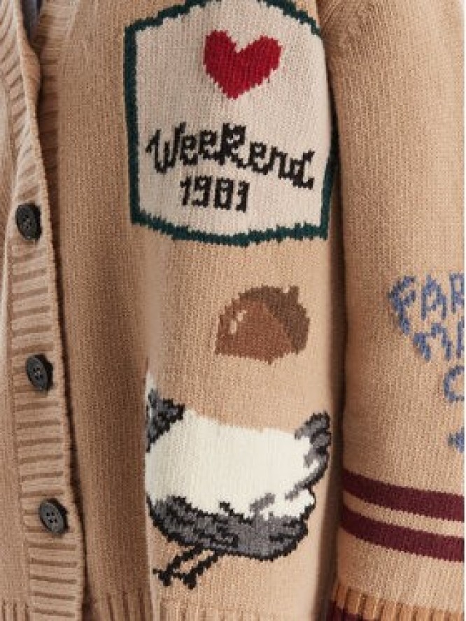 Weekend Max Mara Kardigan Belgio 2525346082 Beżowy Relaxed Fit