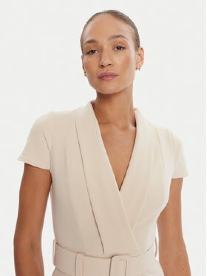 Rinascimento Sukienka koktajlowa CFC0125582003 Beżowy Slim Fit