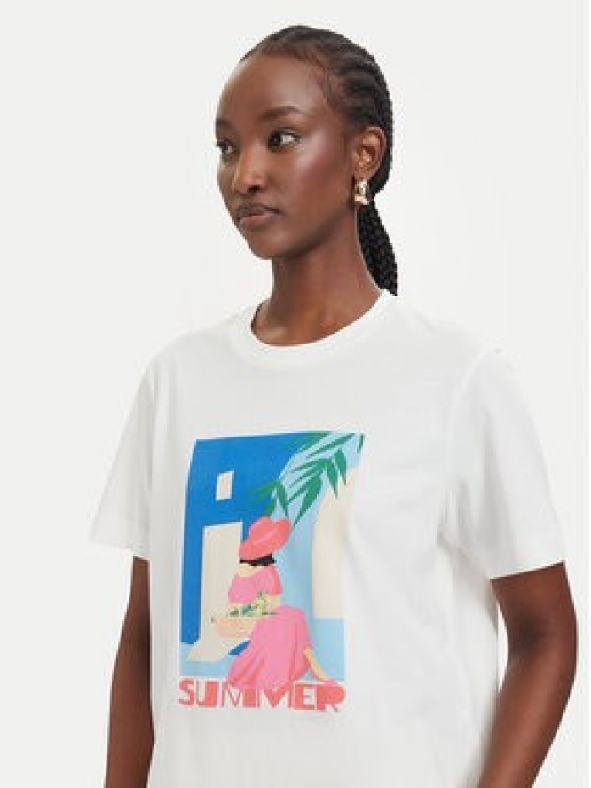 Vero Moda T-Shirt Salli Mette 10344804 Biały Regular Fit