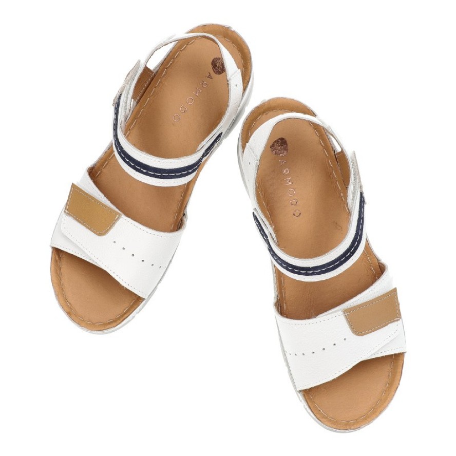 Białe Sandały Armodo Modne Obuwie Damskie