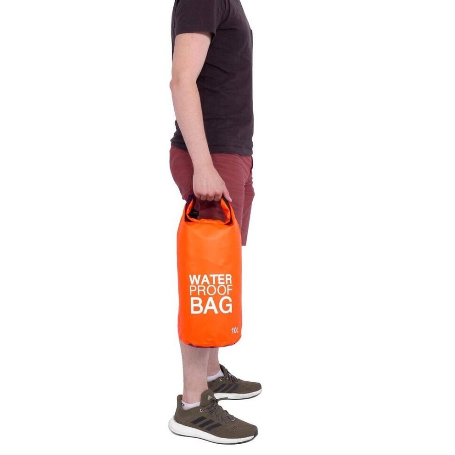 Worek wodoszczelny na plażę, kajak, sup 10l torba wodoodporna pomarańczowa