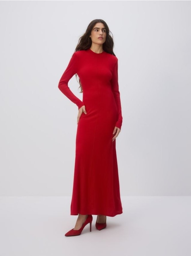 Wełniana sukienka - czerwony