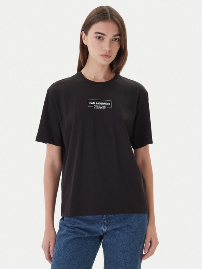 Karl Lagerfeld Jeans T-Shirt A4W17003 Czarny Relaxed Fit