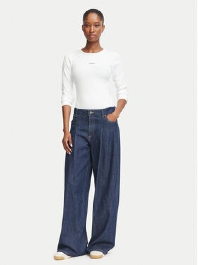 Guess Jeans Bluzka W6BP05 K5470 Biały Slim Fit
