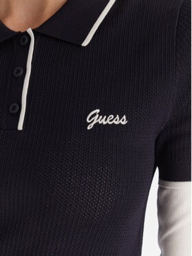 Guess Polo V5GP00Z3D60 Granatowy Slim Fit