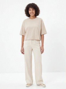 Koszulka damska oversize BEIGE