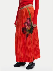 Desigual Spódnica plisowana Follet 25SWFW06 Pomarańczowy Regular Fit