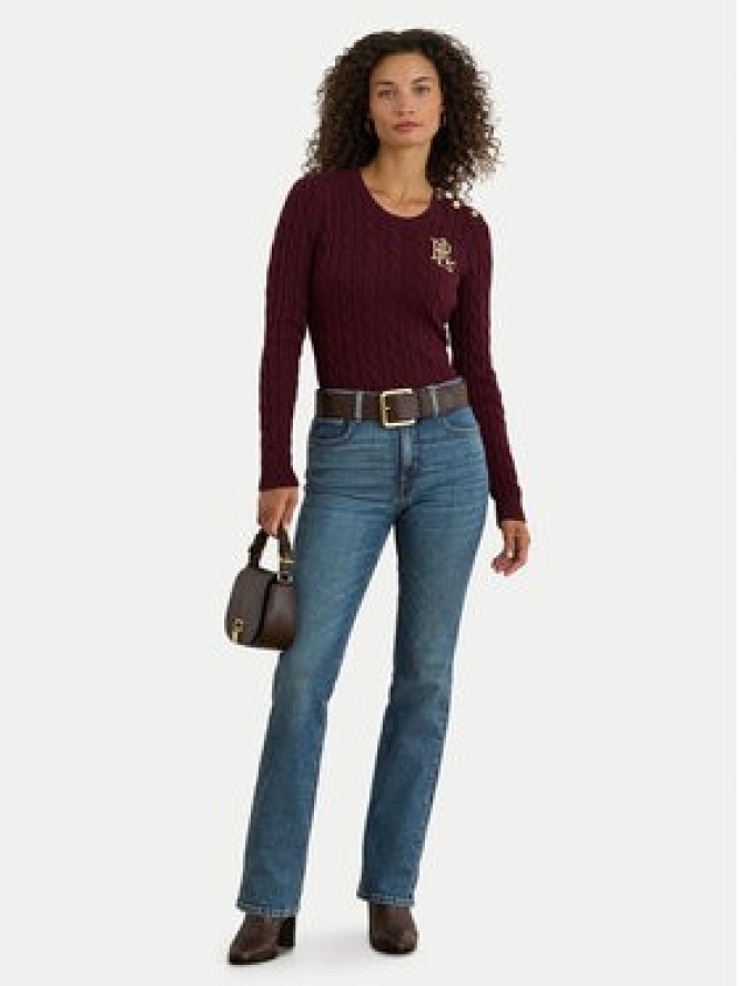 LAUREN RALPH LAUREN Sweter 200932223015 Bordowy Slim Fit