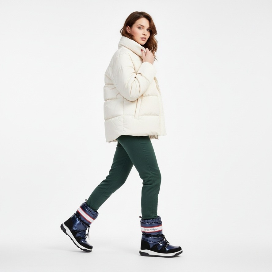 Granatowe Śniegowce Tommy Hilfiger Damskie Buty