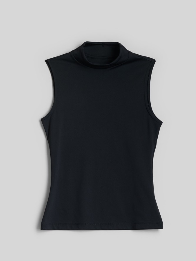 4F Top slim gładki damski - czarny M