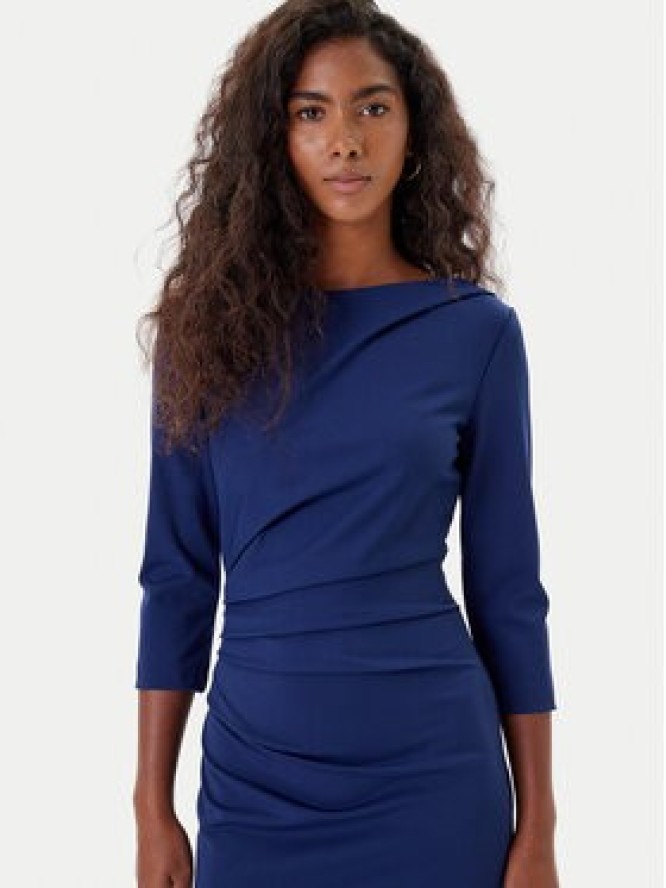 Rinascimento Sukienka koktajlowa CFC0126154003 Granatowy Slim Fit