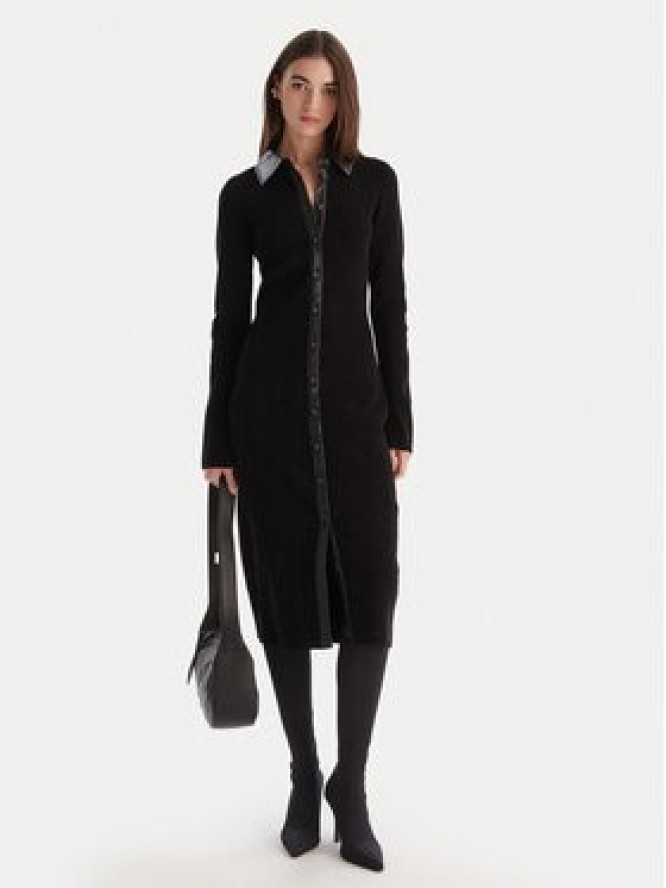 Patrizia Pepe Sukienka dzianinowa 2A2982 K215 Czarny Regular Fit