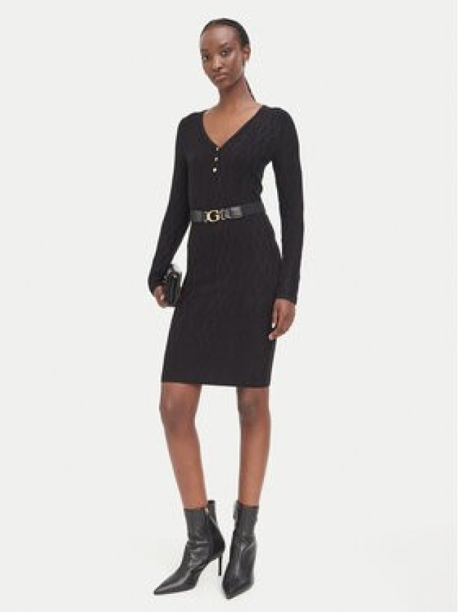 Guess Sukienka dzianinowa W6BK62 Z1567 Czarny Regular Fit