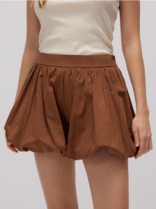 Szorty o kroju bombka - brązowy