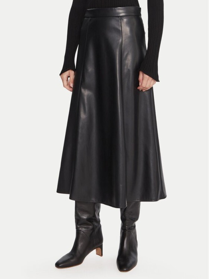 Marella Spódnica z imitacji skóry Vally 2525776022 Czarny Regular Fit