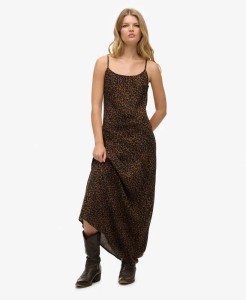 superdry Sukienka maxi Bias Cut wiskoza Leona Leopard