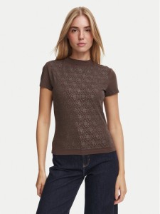 Guess T-Shirt W4BI26 J1314 Brązowy ciemny Regular Fit